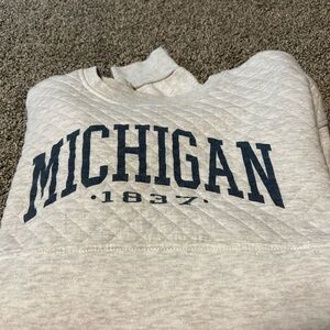 Blue 84 Michigan 1837 Light Gray Crewneck Sweater